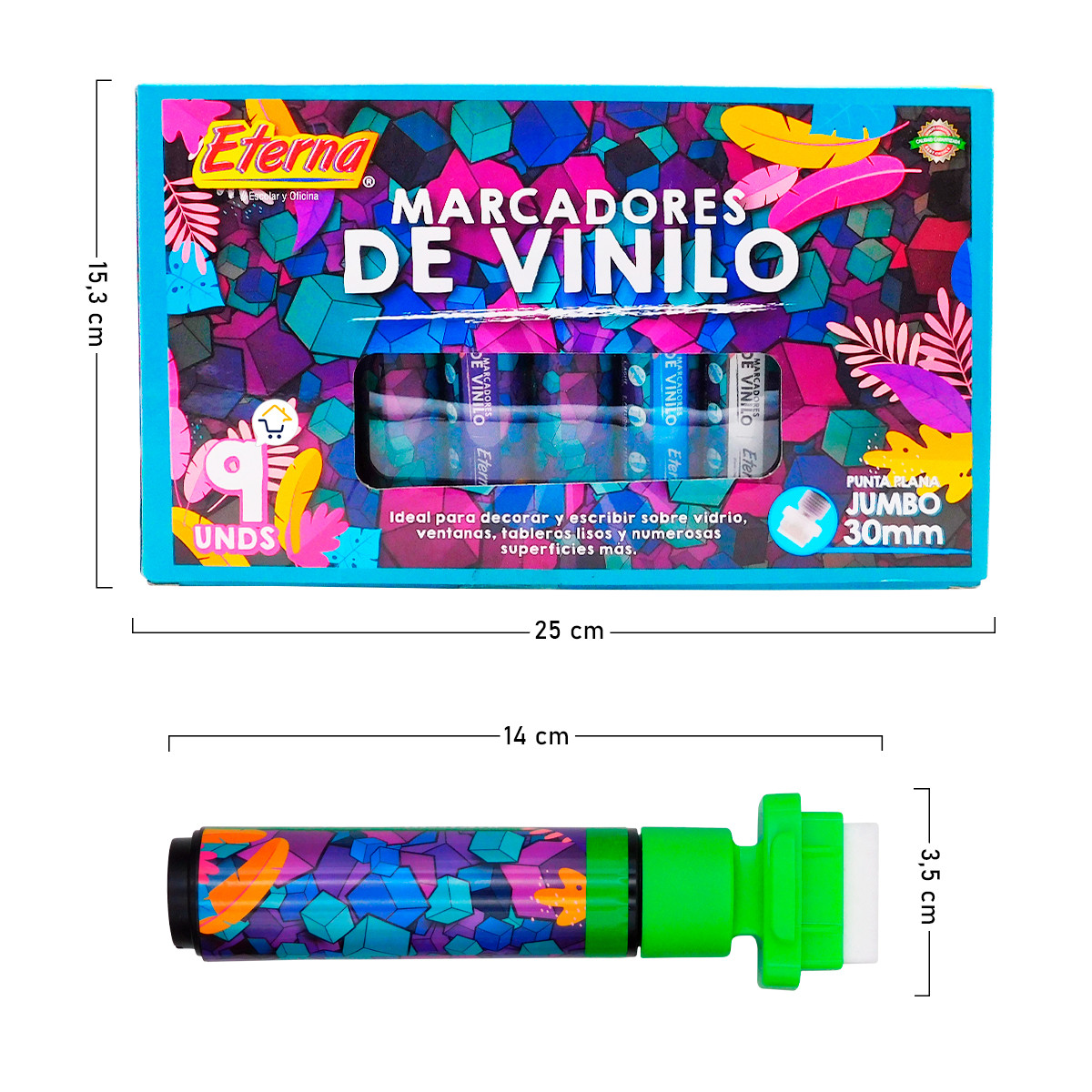 Miniatura 4 de Marcadores Vinilo X9 Punta Plana ET564